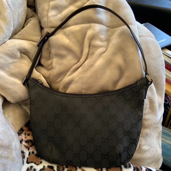 Gucci GG Black Monogram Vintage Small Handbag